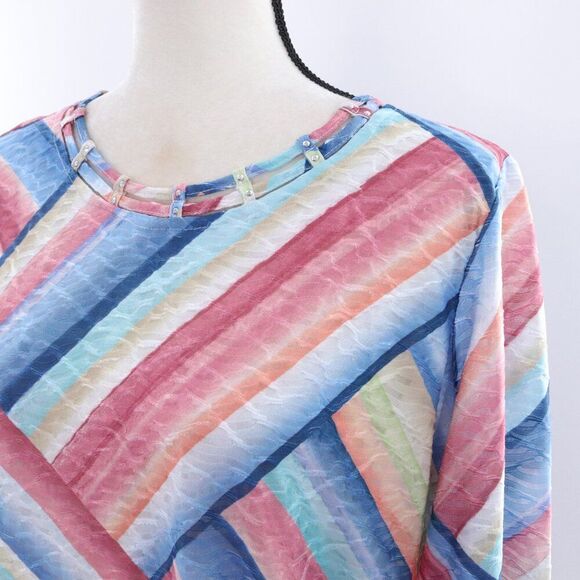 Alfred Dunner | 3/4 Sleeve Satin Top Small - Picture 4 of 7